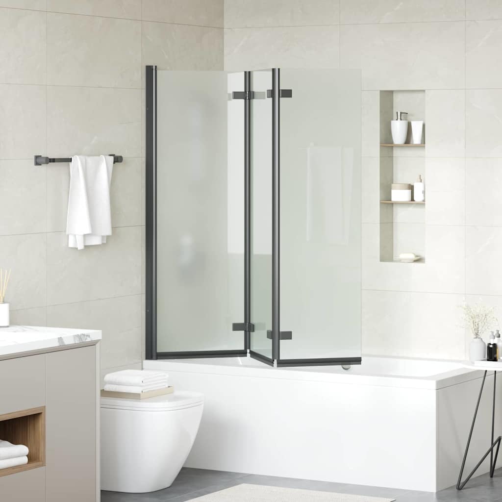 Involucro Doccia Nero 130 x 138 cm Vetro ESG e Alluminio