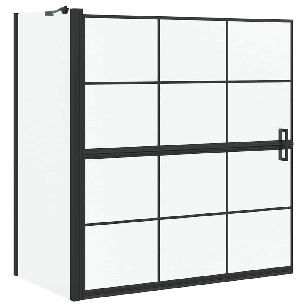 Schermo per Bagno e Doccia Nero e trasparente 116 x 68 x 128 cm