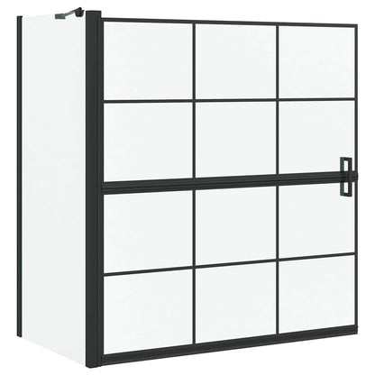 Schermo per Bagno e Doccia Nero e trasparente 116 x 68 x 128 cm