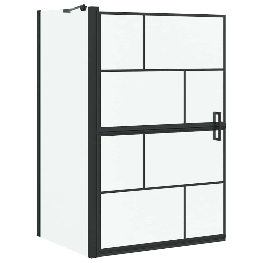 Schermo per Bagno e Doccia Nero e trasparente 116 x 68 x 128 cm