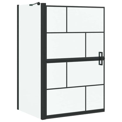 Schermo per Bagno e Doccia Nero e trasparente 116 x 68 x 128 cm