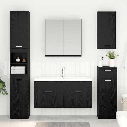 Armadio sottolavello con porta Rovere Nero Legno multistrato