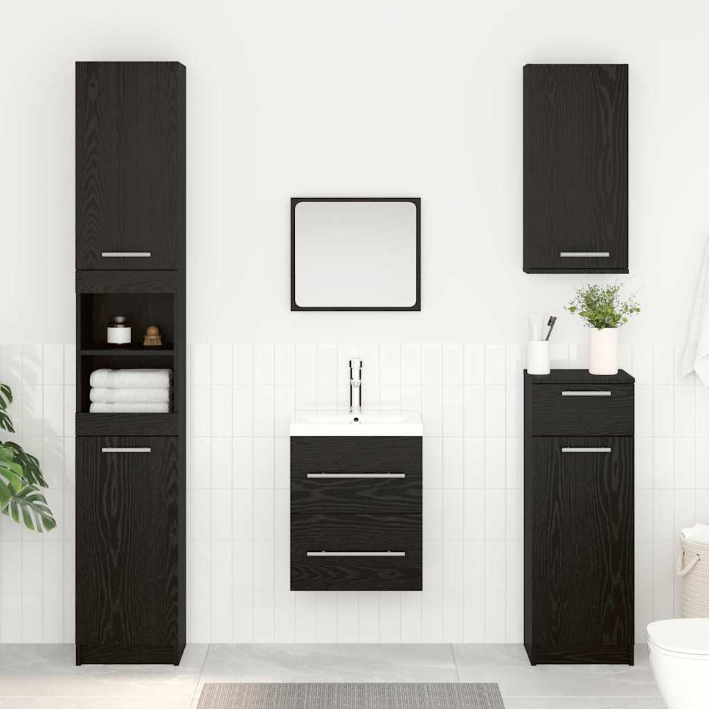 Armadio sottolavello con cassetto Rovere Nero 38,5 x 41 x 48 cm