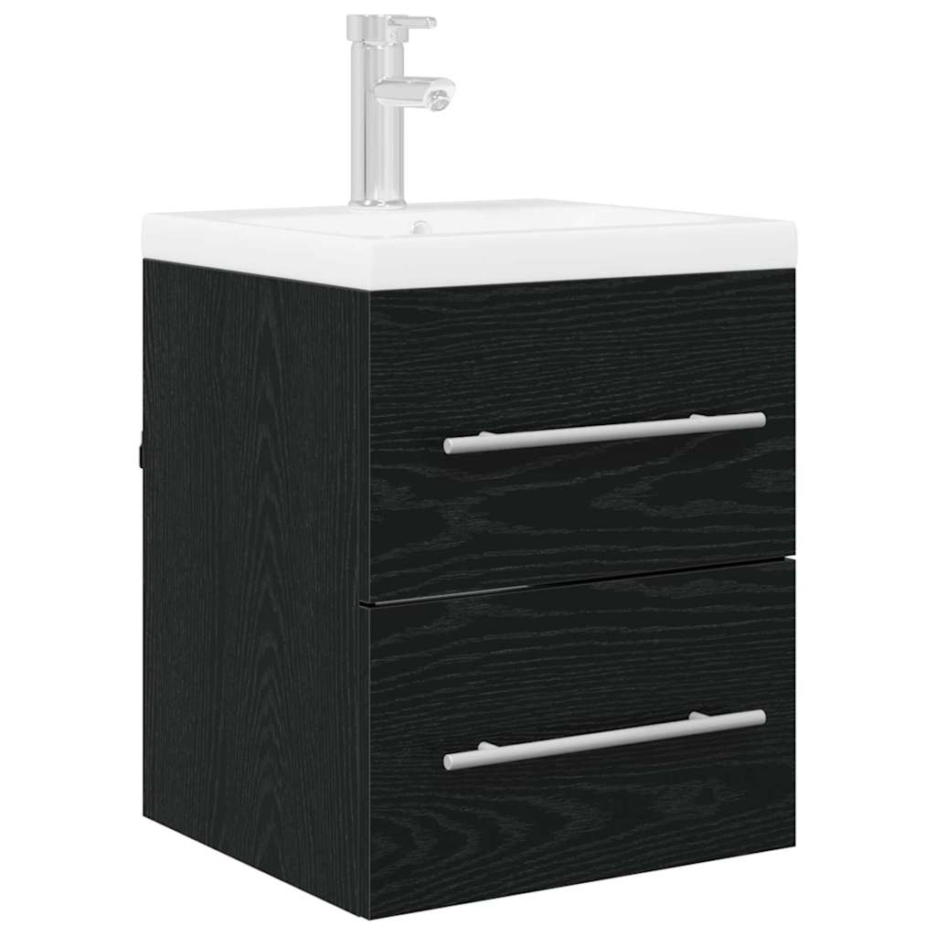 Armadio sottolavello con cassetto Rovere Nero 38,5 x 41 x 48 cm