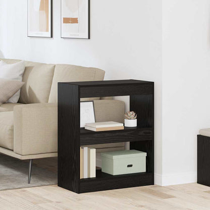 Armadio per Libri Rovere Nero 60 x 30 x 72 cm Legno multistrato
