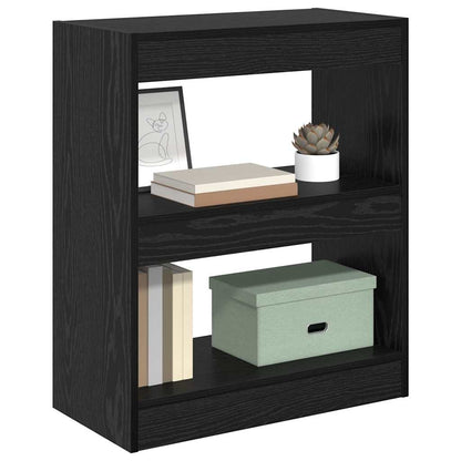 Armadio per Libri Rovere Nero 60 x 30 x 72 cm Legno multistrato