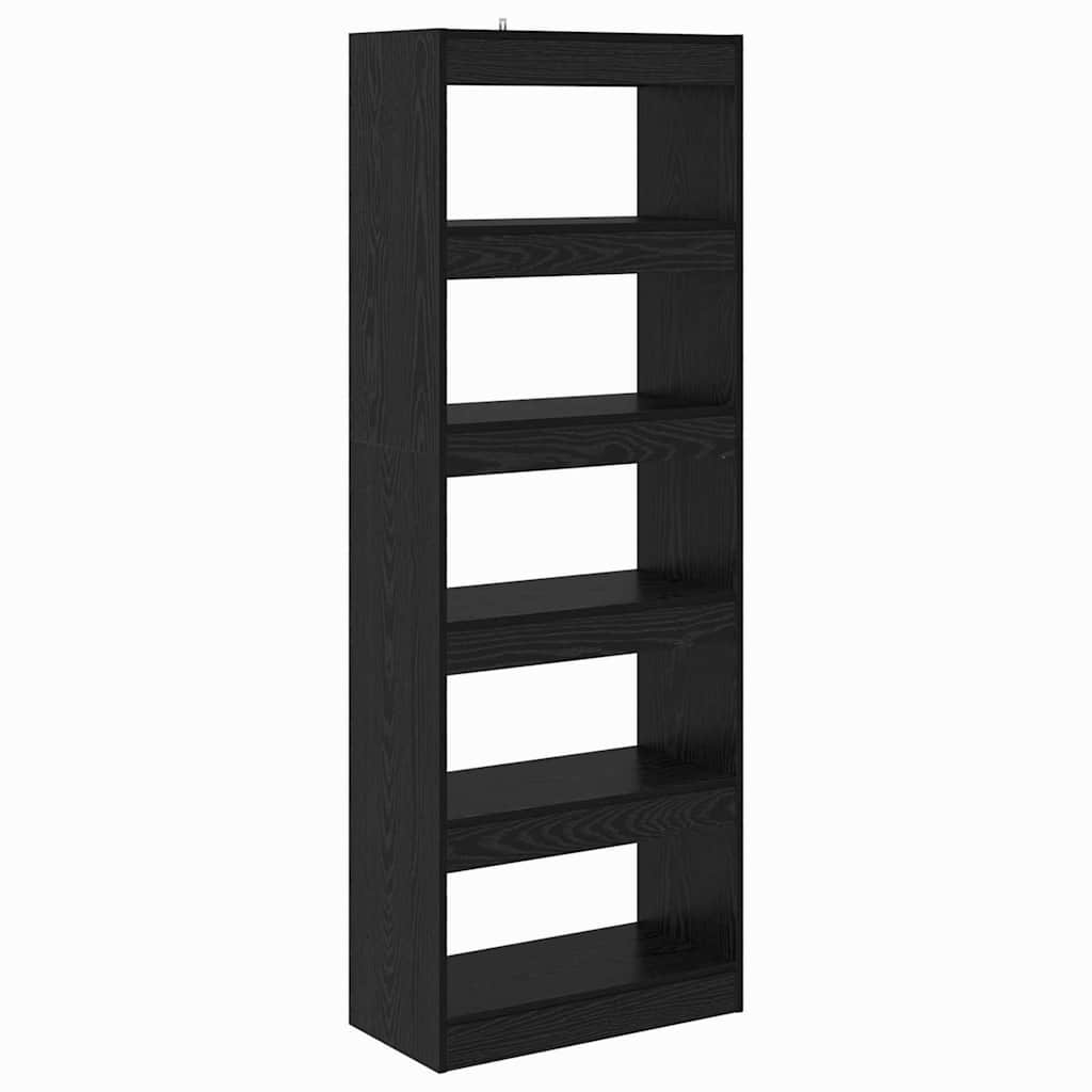 Armadio per Libri Rovere nero 60 x 30 x 166 cm