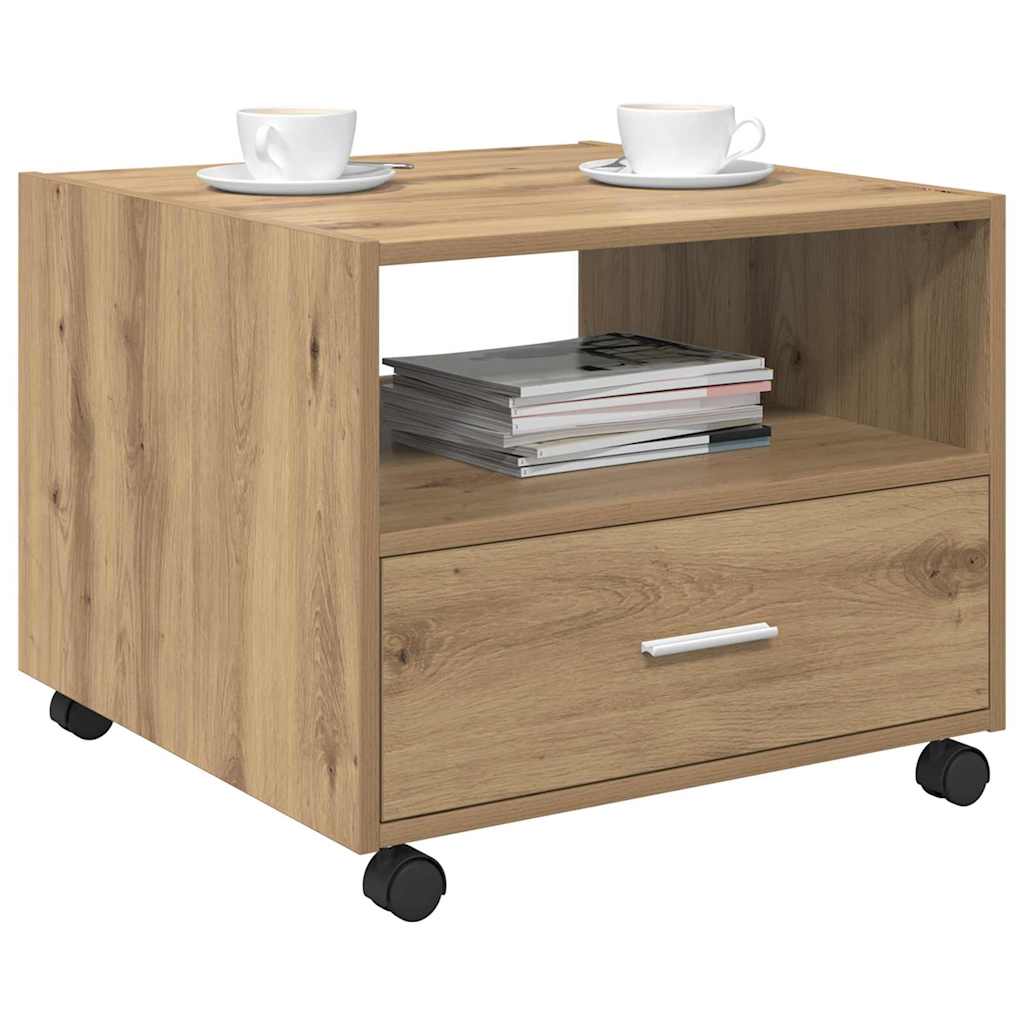 Tavolino da salotto Rovere artigianale 55 x 55 x 45cm