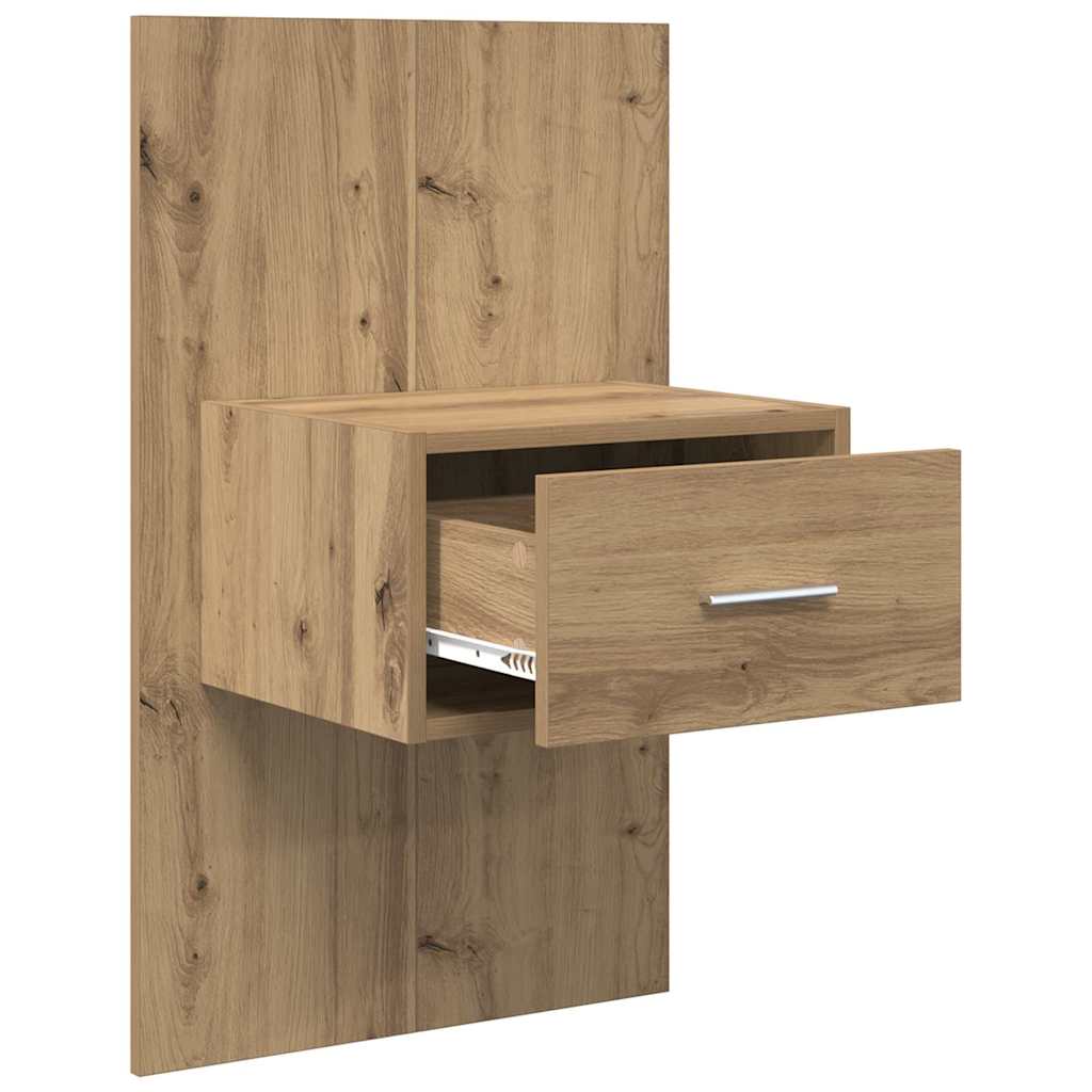 Armadio da Notte 2 pcs Rovere artigianale 50 x 32,5 x 80cm