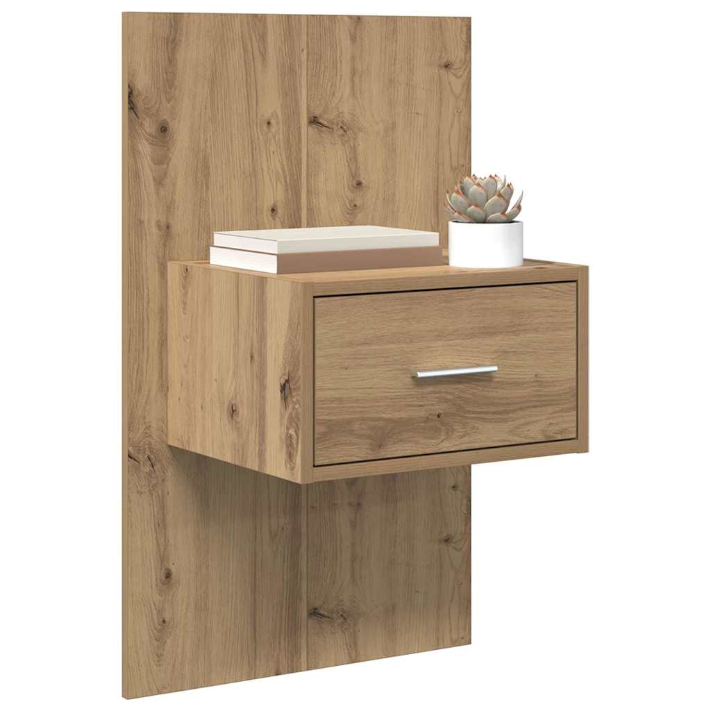 Armadio da Notte 2 pcs Rovere artigianale 50 x 32,5 x 80cm