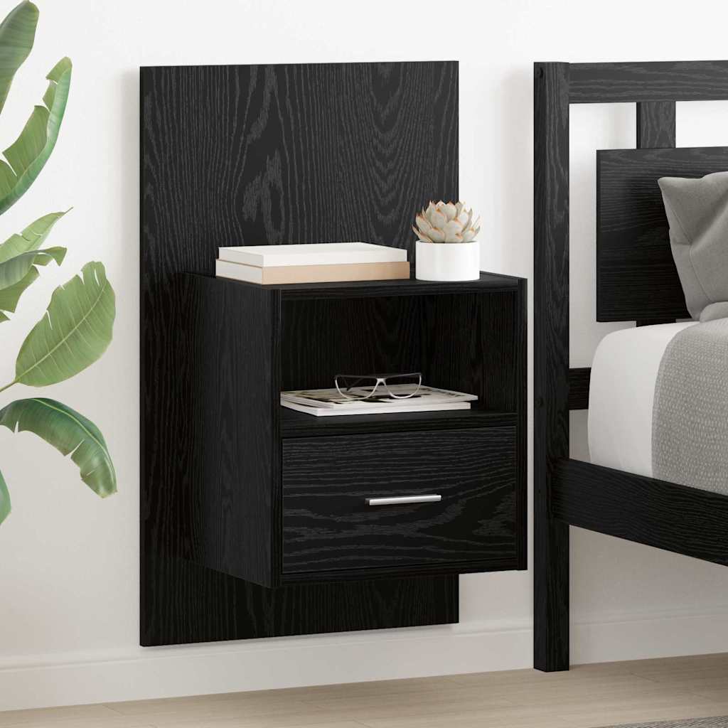 Armadio da Notte 2 pcs Rovere Nero 50 x 32,5 x 80cm