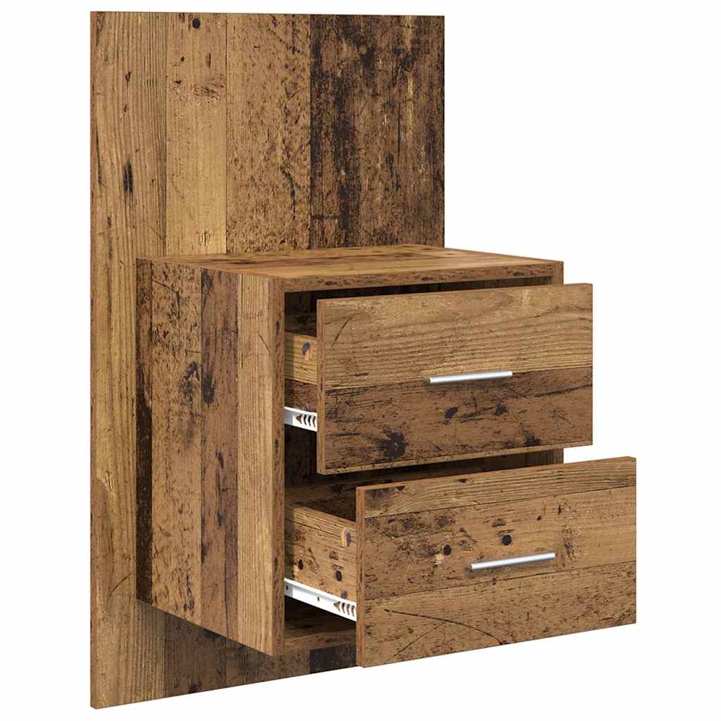 Mobiletto da comodino a parete con cassetto 2 pcs Legno vecchio