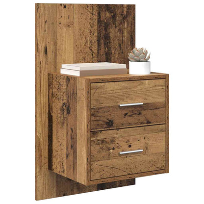 Mobiletto da comodino a parete con cassetto 2 pcs Legno vecchio