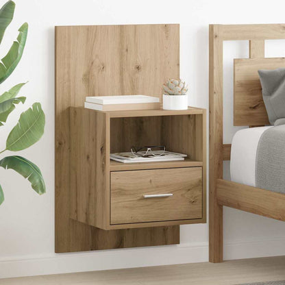 Armadio da Notte 2 pcs Rovere artigianale 50 x 32,5 x 80cm