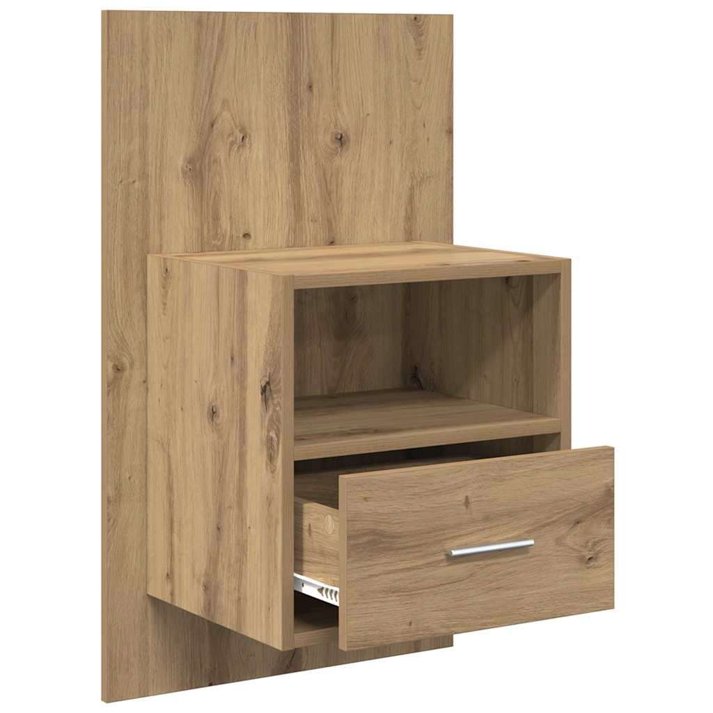 Armadio da Notte 2 pcs Rovere artigianale 50 x 32,5 x 80cm