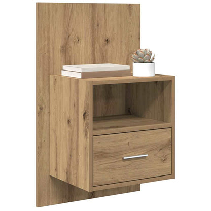 Armadio da Notte 2 pcs Rovere artigianale 50 x 32.5 x 80cm