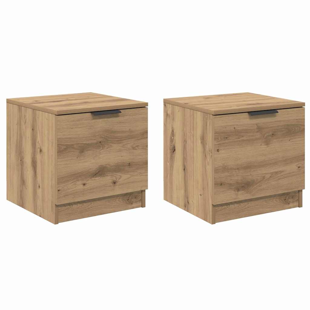 Armadietto per letto 2 pcs Rovere artigianale 40 x 39 x 40cm