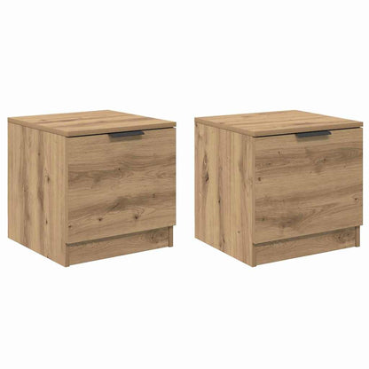 Armadietto per letto 2 pcs Rovere artigianale 40 x 39 x 40cm
