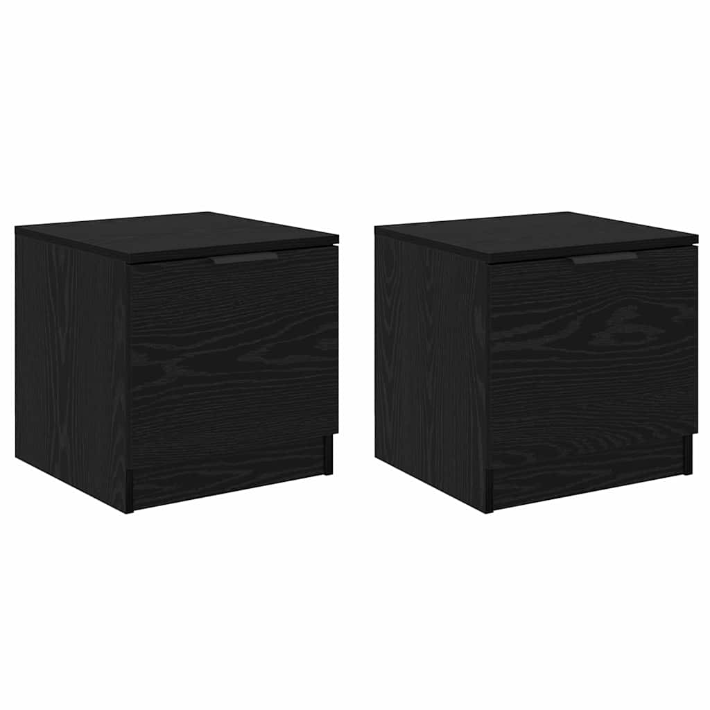 Armadietto per letto 2 pcs Rovere Nero 40 x 39 x 40cm