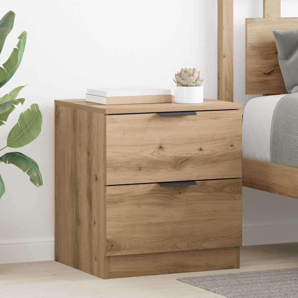 Armadio da Notte 2 pcs Rovere artigianale 45 x 39 x 50cm