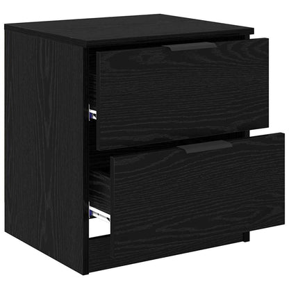 Armadio da Notte con cassetto 2 pcs Rovere Nero 45 x 39 x 50cm