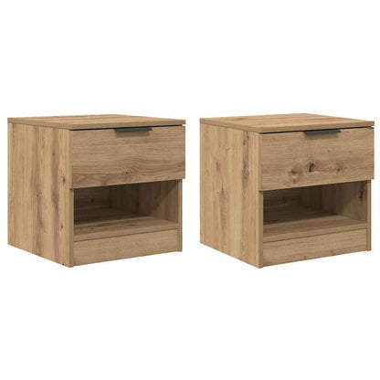 Armadietto per letto 2 pcs Rovere artigianale 40 x 39 x 40cm