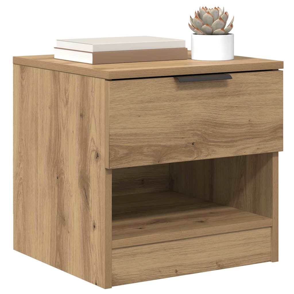 Armadietto per letto 2 pcs Rovere artigianale 40 x 39 x 40cm