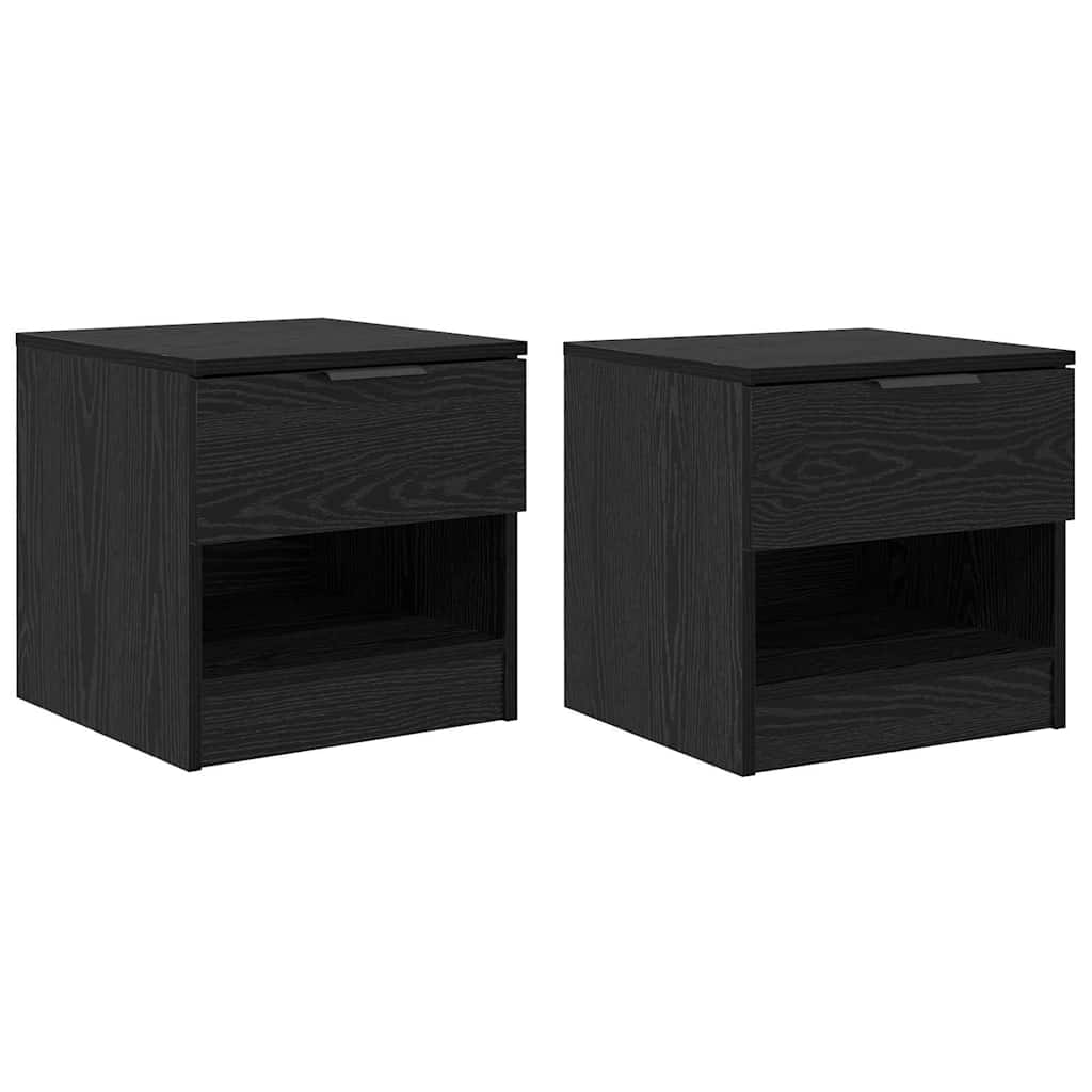 Armadietto per letto 2 pcs Rovere Nero 40 x 39 x 40cm