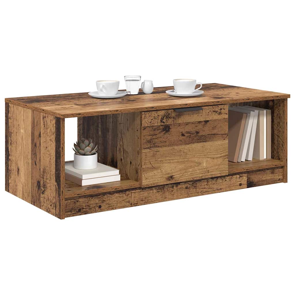 Tavolino da salotto con cassetto Legno vecchio 102 x 50 x 36cm