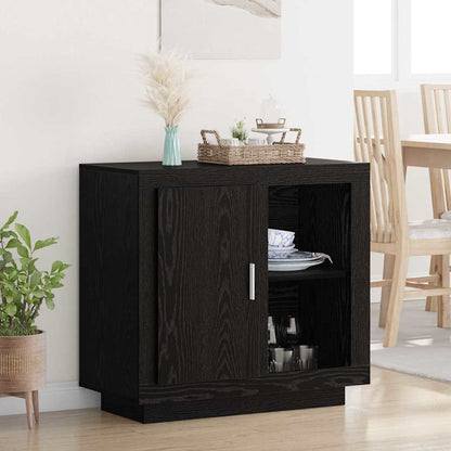 Credenza Rovere Nero 80 x 40 x 75 cm Legno multistrato