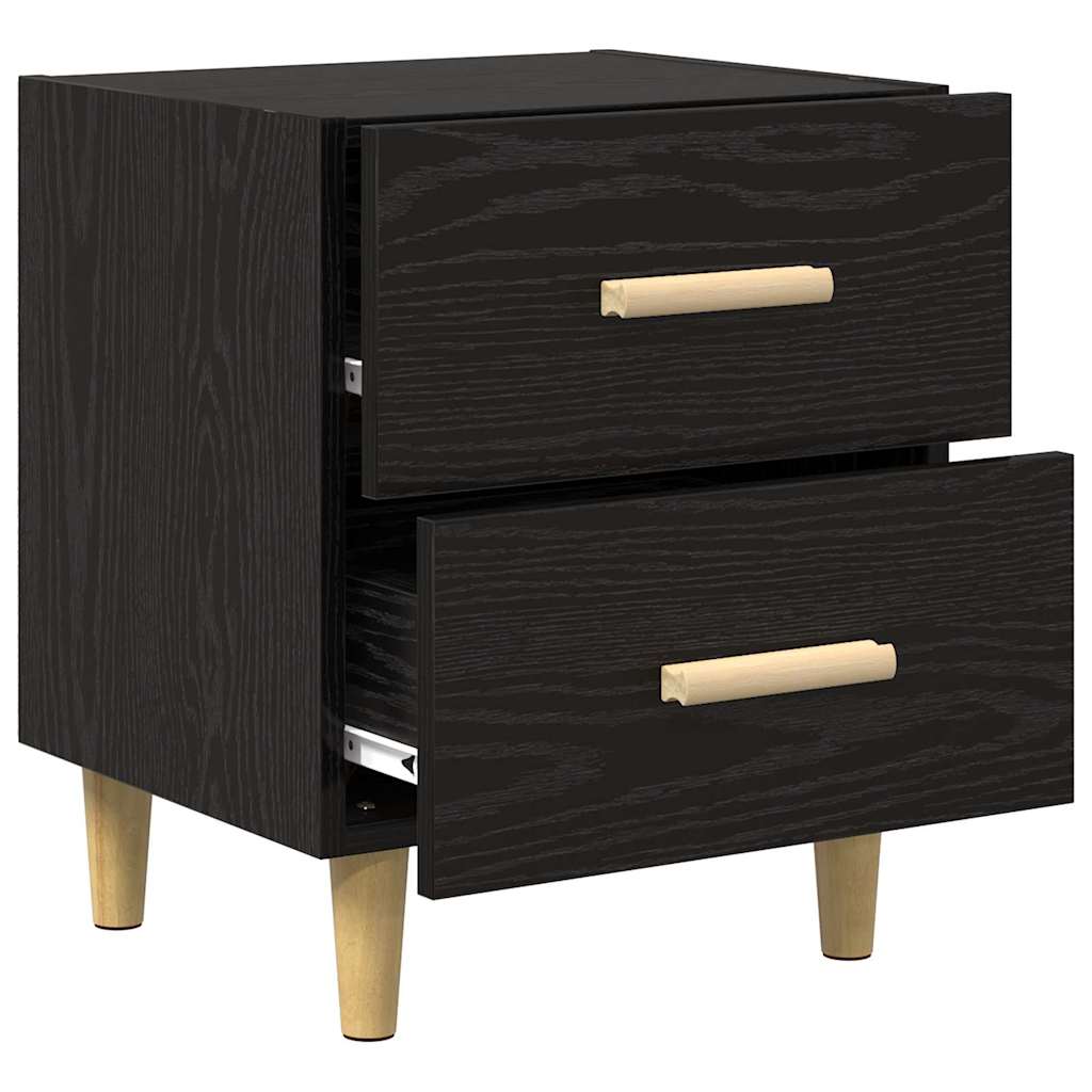 Armadietto per letto con cassetto Rovere Nero 40 x 35 x 47.5cm