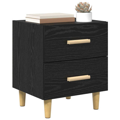Armadietto per letto con cassetto Rovere Nero 40 x 35 x 47.5cm