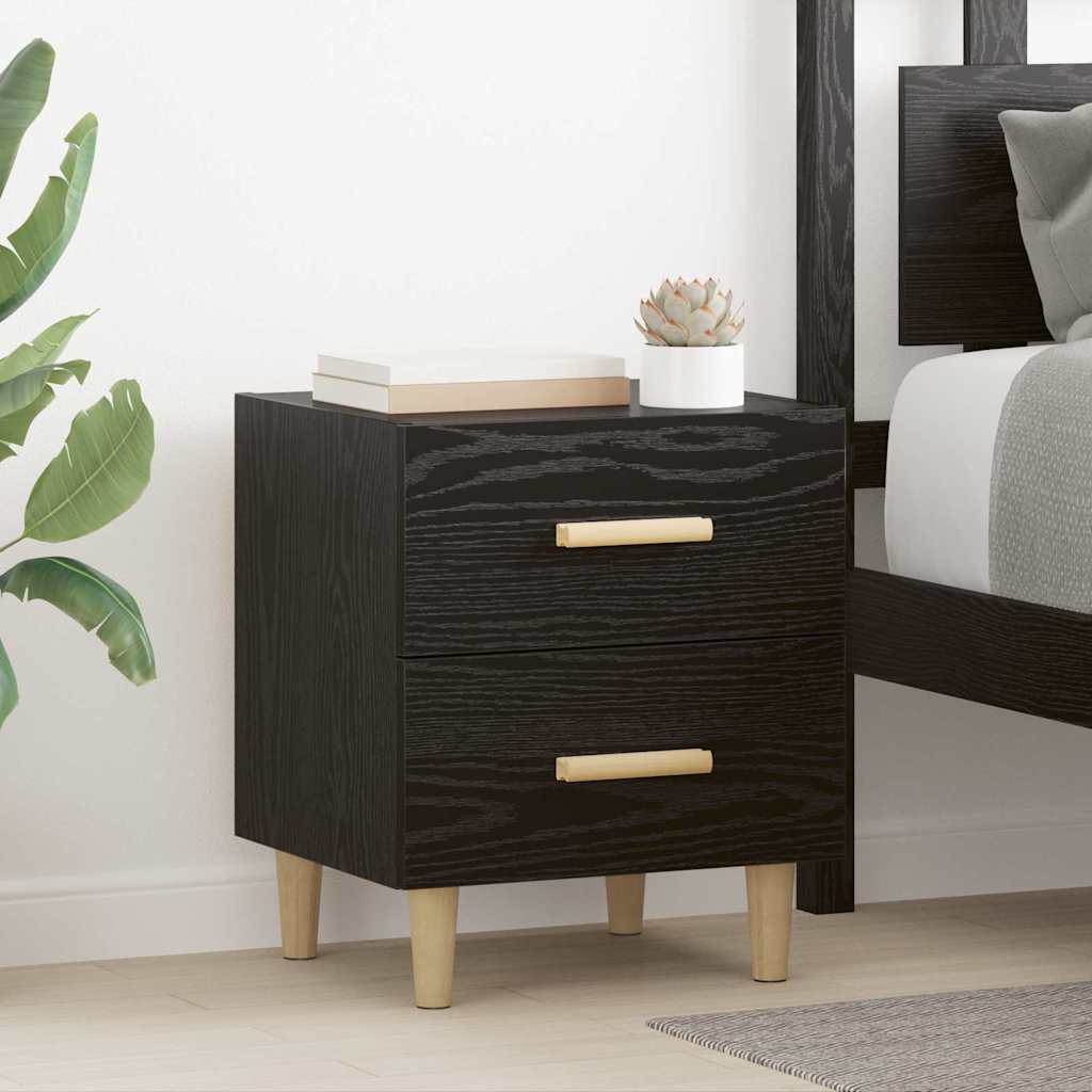 Armadietto per letto 2 pcs Rovere Nero 40 x 35 x 47.5cm
