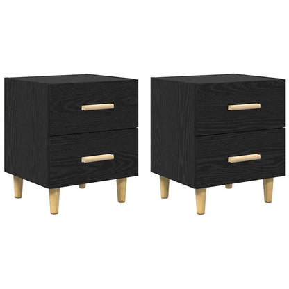 Armadietto per letto 2 pcs Rovere Nero 40 x 35 x 47.5cm