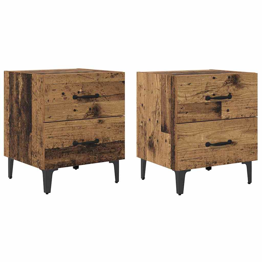 Armadietto per letto 2 pcs Legno vecchio 40 x 35 x 47,5 cm