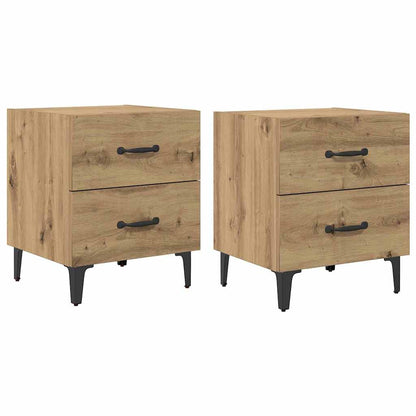 Armadietto per letto 2 pcs Rovere artigianale 40 x 35 x 47,5 cm
