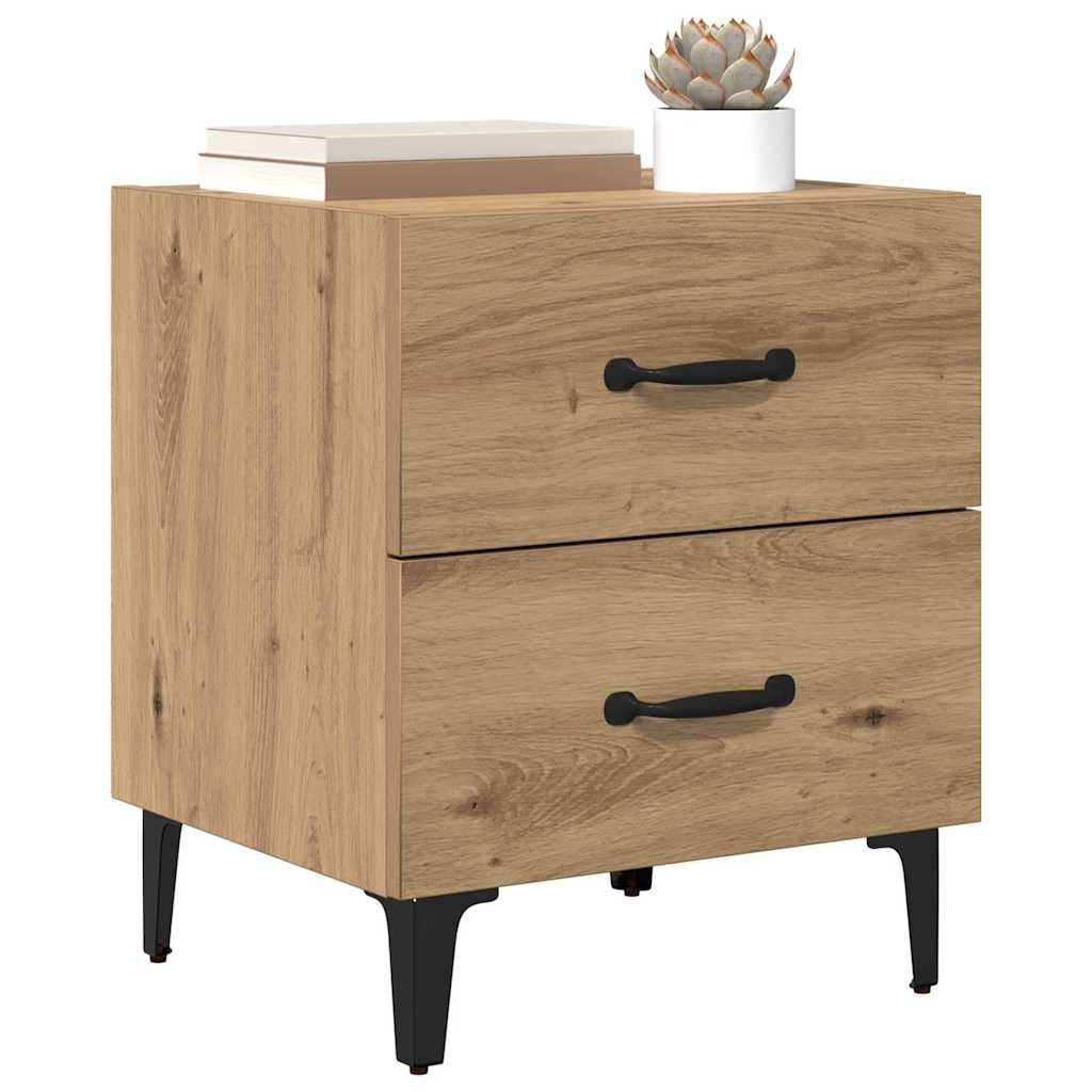 Armadietto per letto 2 pcs Rovere artigianale 40 x 35 x 47,5 cm