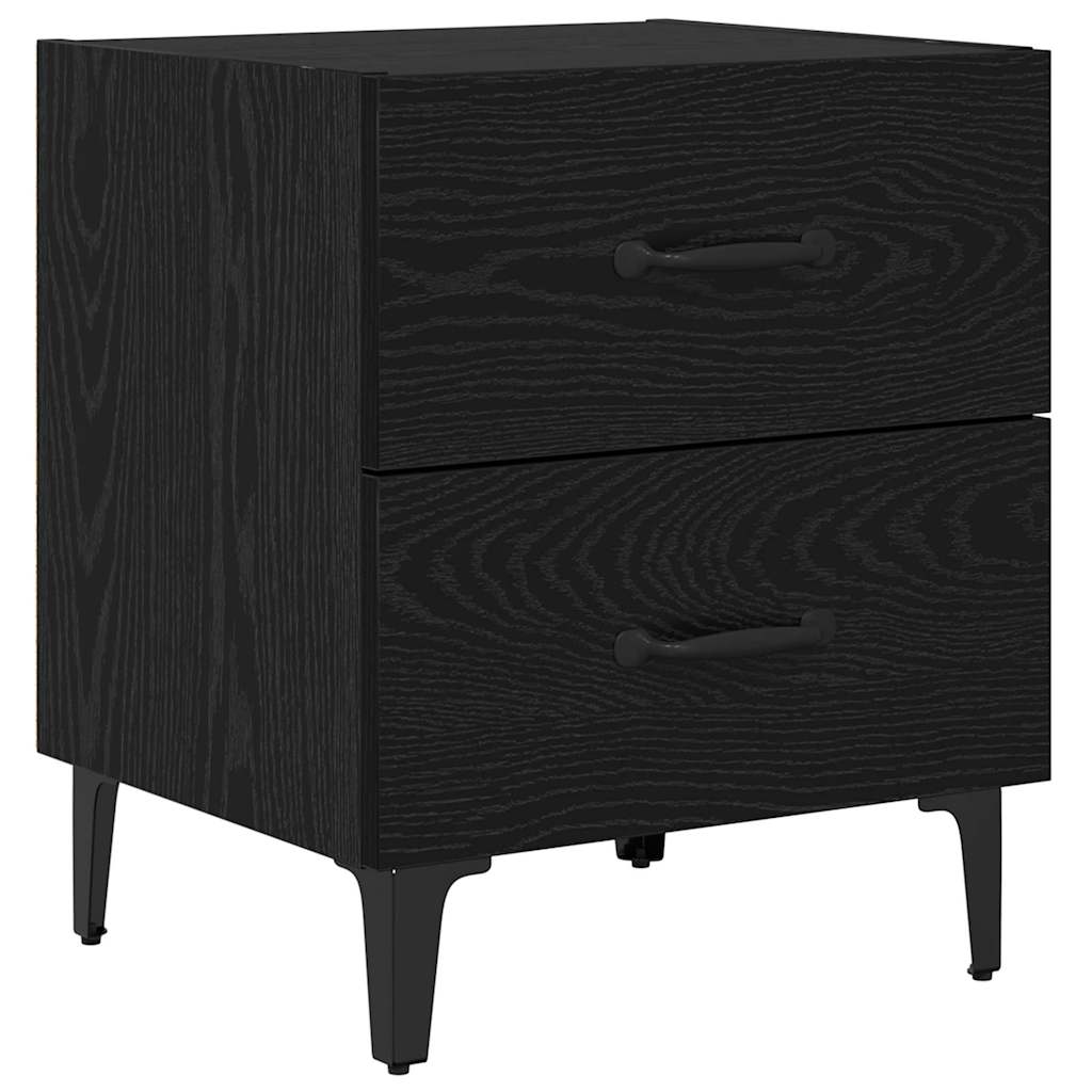 Armadietto per letto con cassetto Rovere Nero 40 x 35 x 47,5 cm