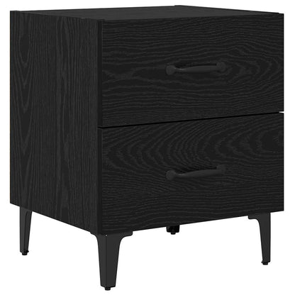 Armadietto per letto con cassetto Rovere Nero 40 x 35 x 47,5 cm