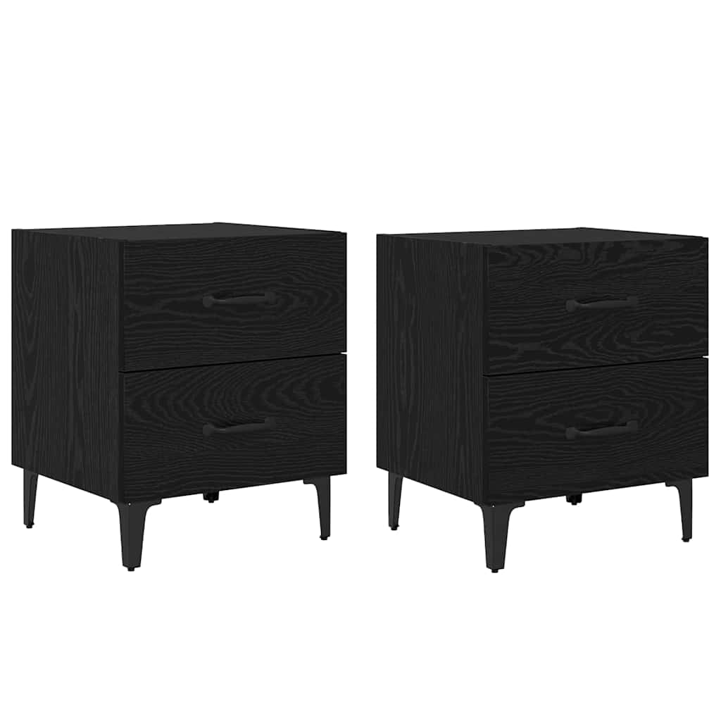 Armadietto per letto 2 pcs Rovere Nero 40 x 35 x 47,5 cm