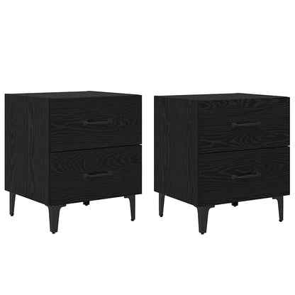 Armadietto per letto 2 pcs Rovere Nero 40 x 35 x 47,5 cm