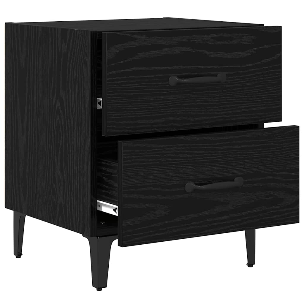 Armadietto per letto 2 pcs Rovere Nero 40 x 35 x 47,5 cm