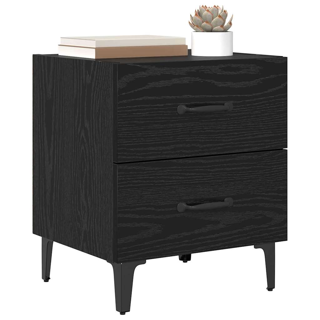 Armadietto per letto 2 pcs Rovere Nero 40 x 35 x 47,5 cm