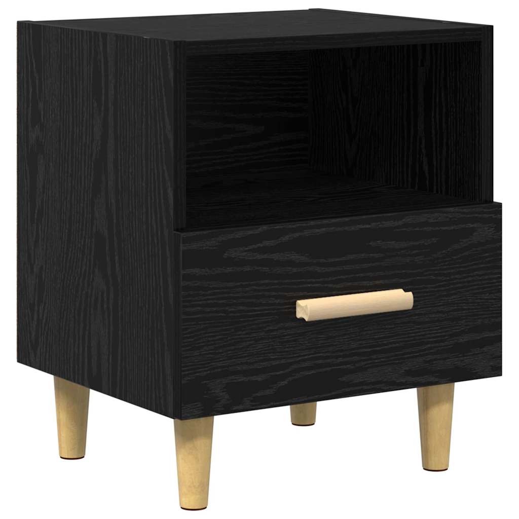 Armadio da Notte Rovere Nero 40 x 35 x 47 cm Legno multistrato