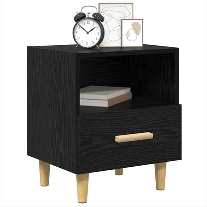 Armadio da Notte Rovere Nero 40 x 35 x 47 cm Legno multistrato