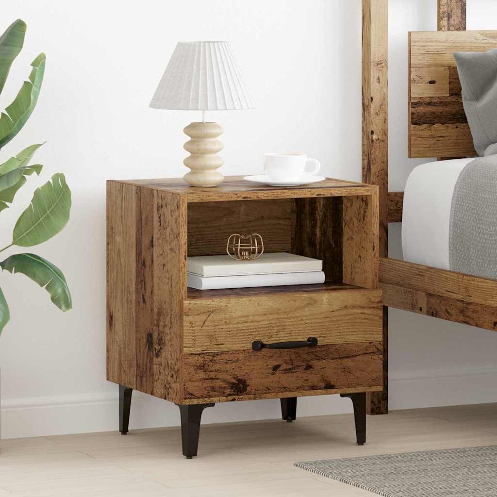 Armadio da Notte con cassetto Legno vecchio 40 x 35 x 47,5 cm
