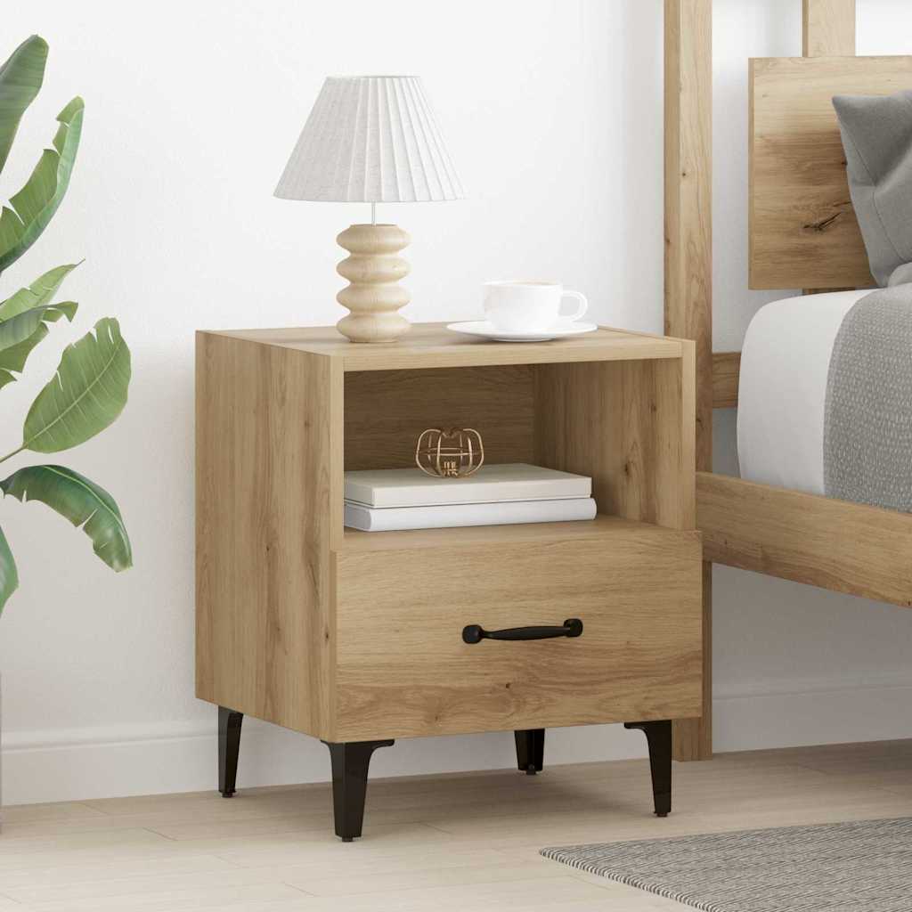 Armadio da Notte 2 pcs Rovere artigianale 40 x 35 x 47,5 cm