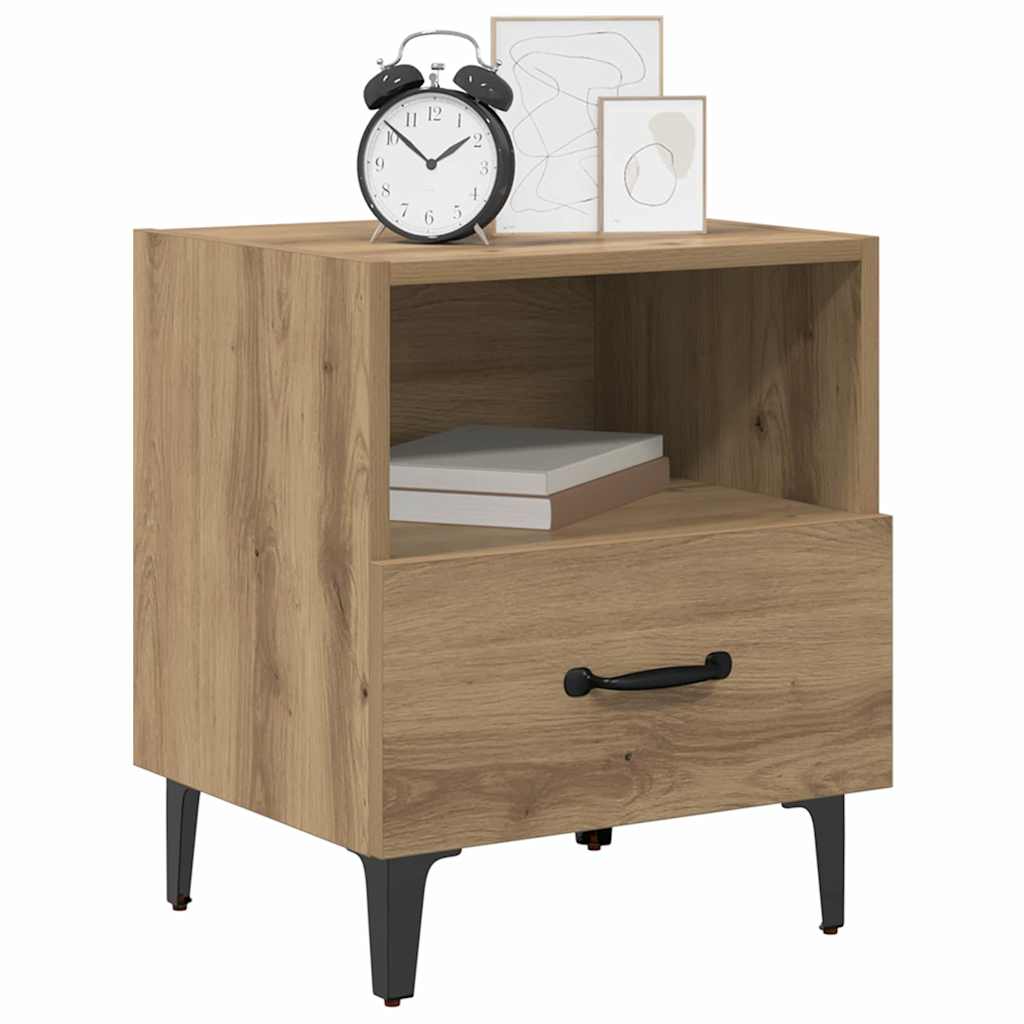 Armadio da Notte 2 pcs Rovere artigianale 40 x 35 x 47,5 cm
