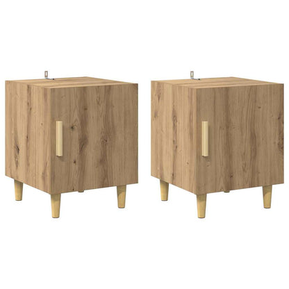 Armadio da Notte 2 pcs Rovere artigianale 40 x 40 x 50 cm