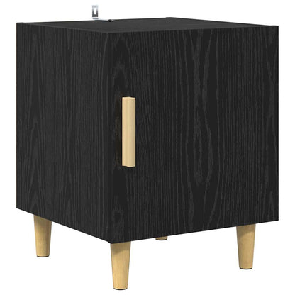 Armadio da Notte Rovere Nero 40 x 40 x 50 cm Legno multistrato